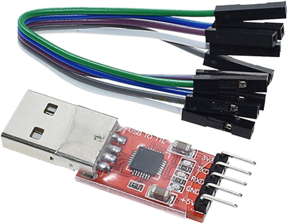 HiLetgo CP2102 USB 2.0 to TTL Module Serial Converter Adapter Module USB to TTL Downloader with Jumper Wires