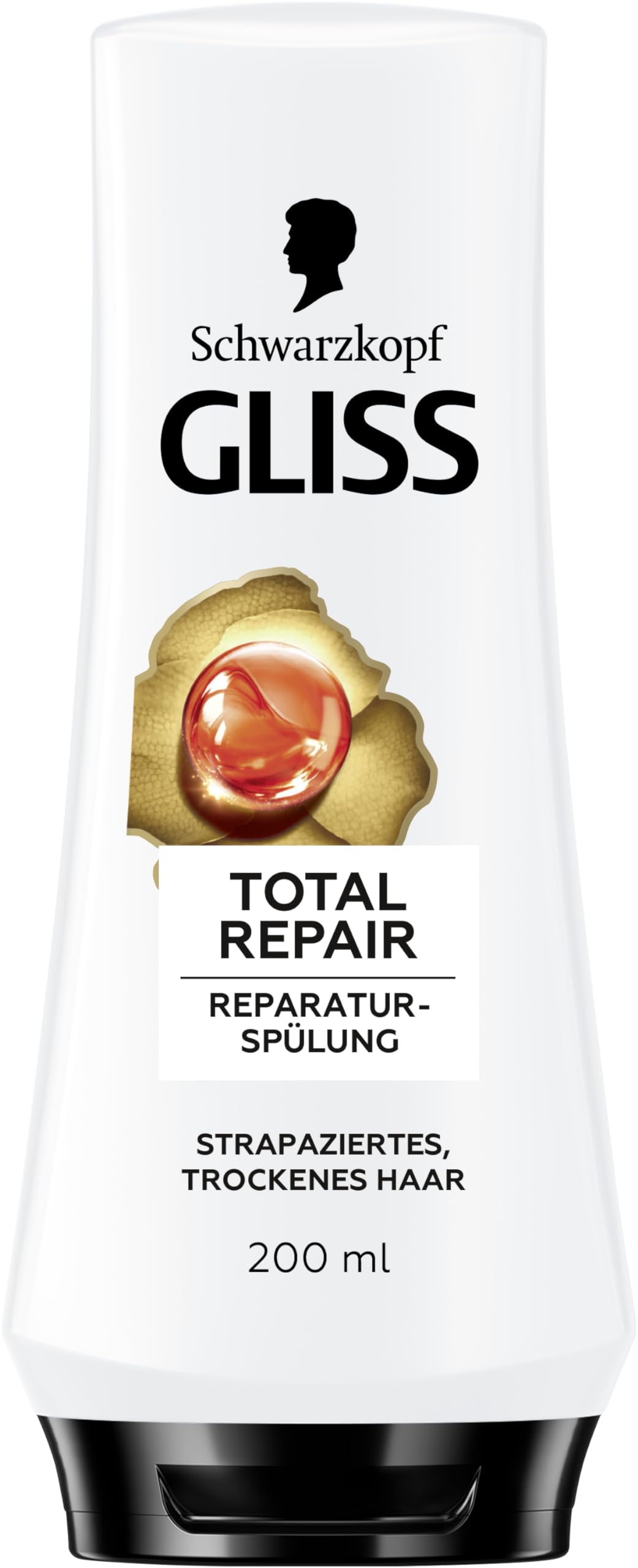 Gliss Spülung Total Repair (200 ml), Haarspülung repariert trockenes, strapaziertes Haar, Pflegespülung für bis zu 90% weniger Haarbruch