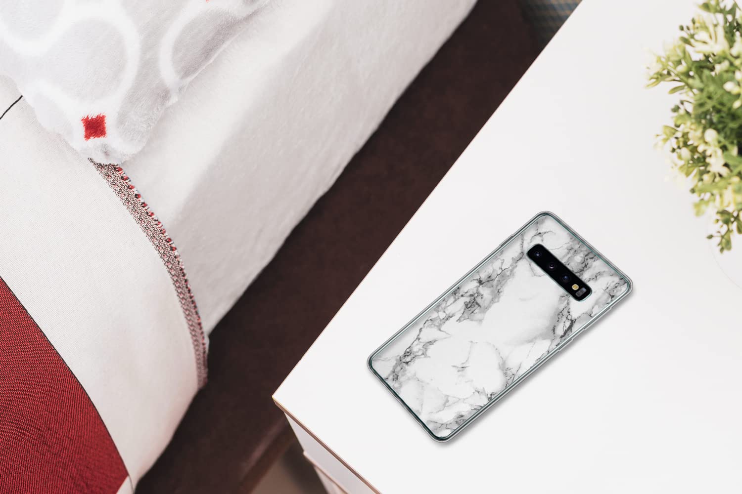 Funda para Samsung Galaxy S10 - Mármol - Piedra - Blanco - Gris - Negro - Aspecto de mármol - Funda de Silicona/Funda Blanda para teléfono móvil
