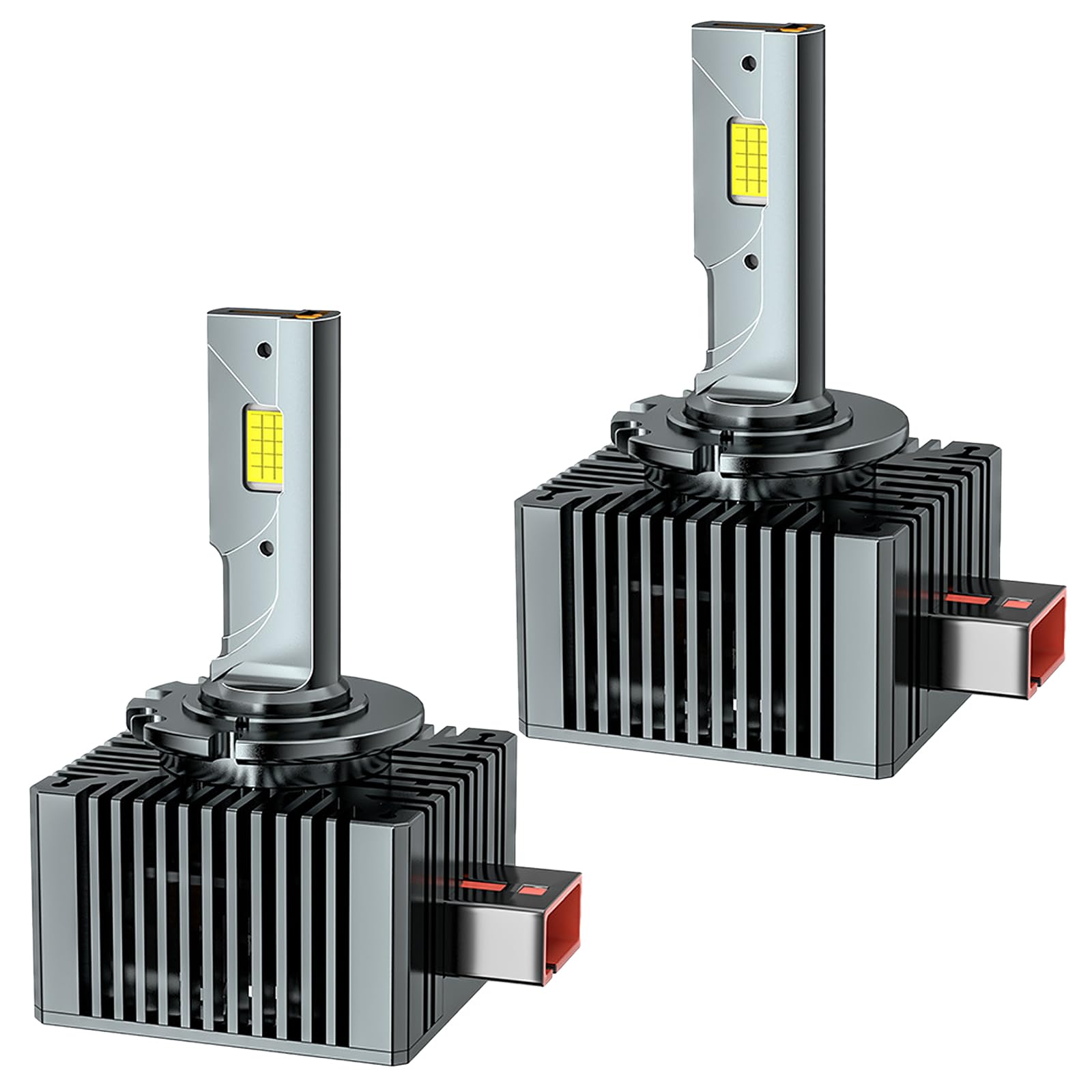 cimsfcor 2 Pcs D3S D3R LED Headlight Bulbs, 6000K 130W 2×58000LM High Low Beam Xenon HID Replacement Lights Plug and Play HID Replacement Bulbs, Quadruple Heat Dissipation