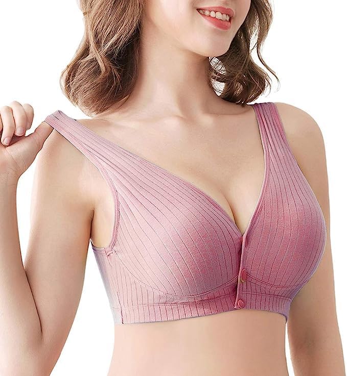 nursing bras for breastfeeding cotton wireless maternity bra seamless support front snap padded bralettes