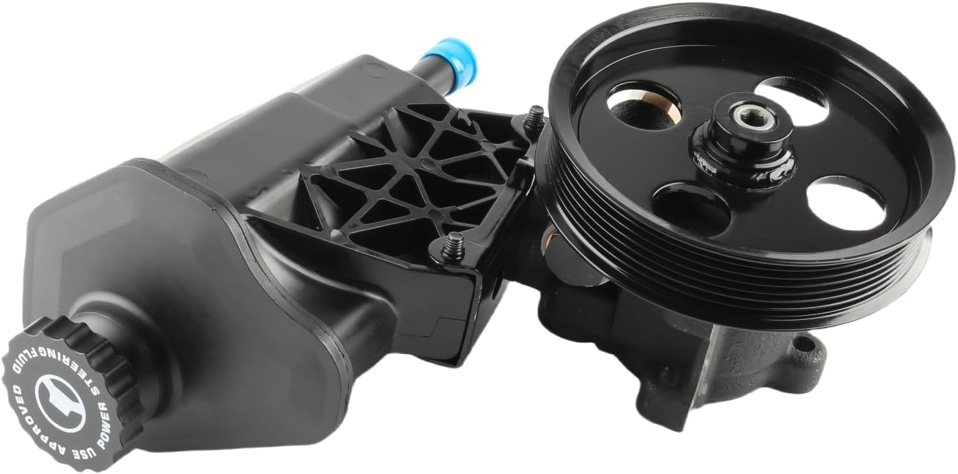 Power Steering Pump with Reservoir & Pulley Compatible with 2007 Chrysler Aspen 2004-2007 Dodge Durango 2002-2007 Dodge Ram 1500 3.7L/4.7L/5.7L/5.9L | Replace# 52113364AH, 20-70269