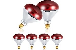 Treela Red Heat Bulb E26 Base Lamp for Brooder, Pets, and Bathrooms 125W
