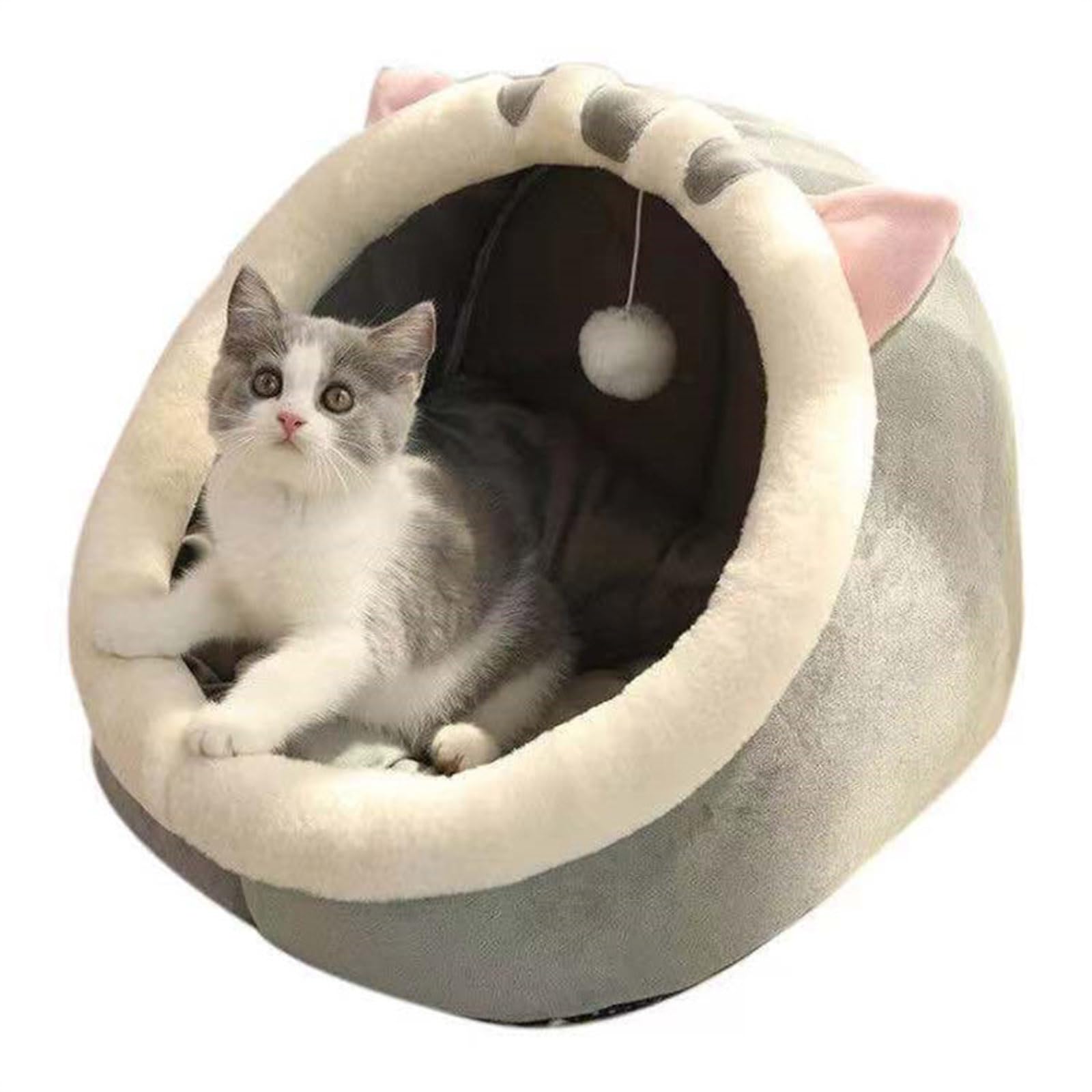 Winter Warm Cat Dog Tent Thickened Dogs Cat Beds for Indoor Dog Cats Kennel Pet Tent Warm Outdoor Cats Enclosures Cave Covered Dogs Bed Fits Puppy
