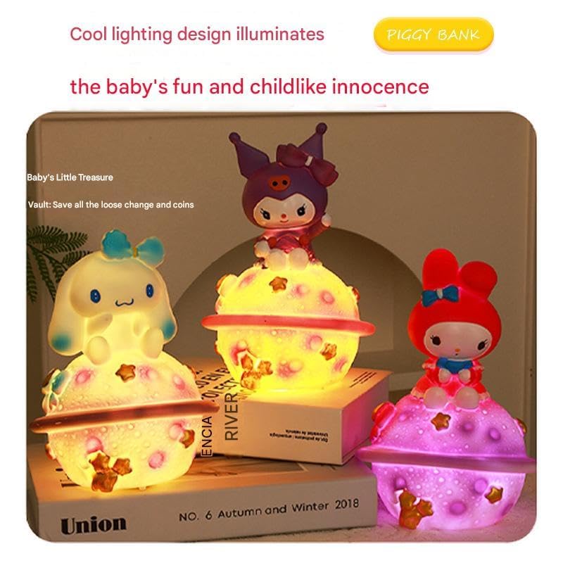 Image of Money Saving Bank with Coin Slot / /Creative Cartoon Design Money Bank / /Plastic Piggy Bank for Boys & Girls (Pack of 1) (Kitty Planet)