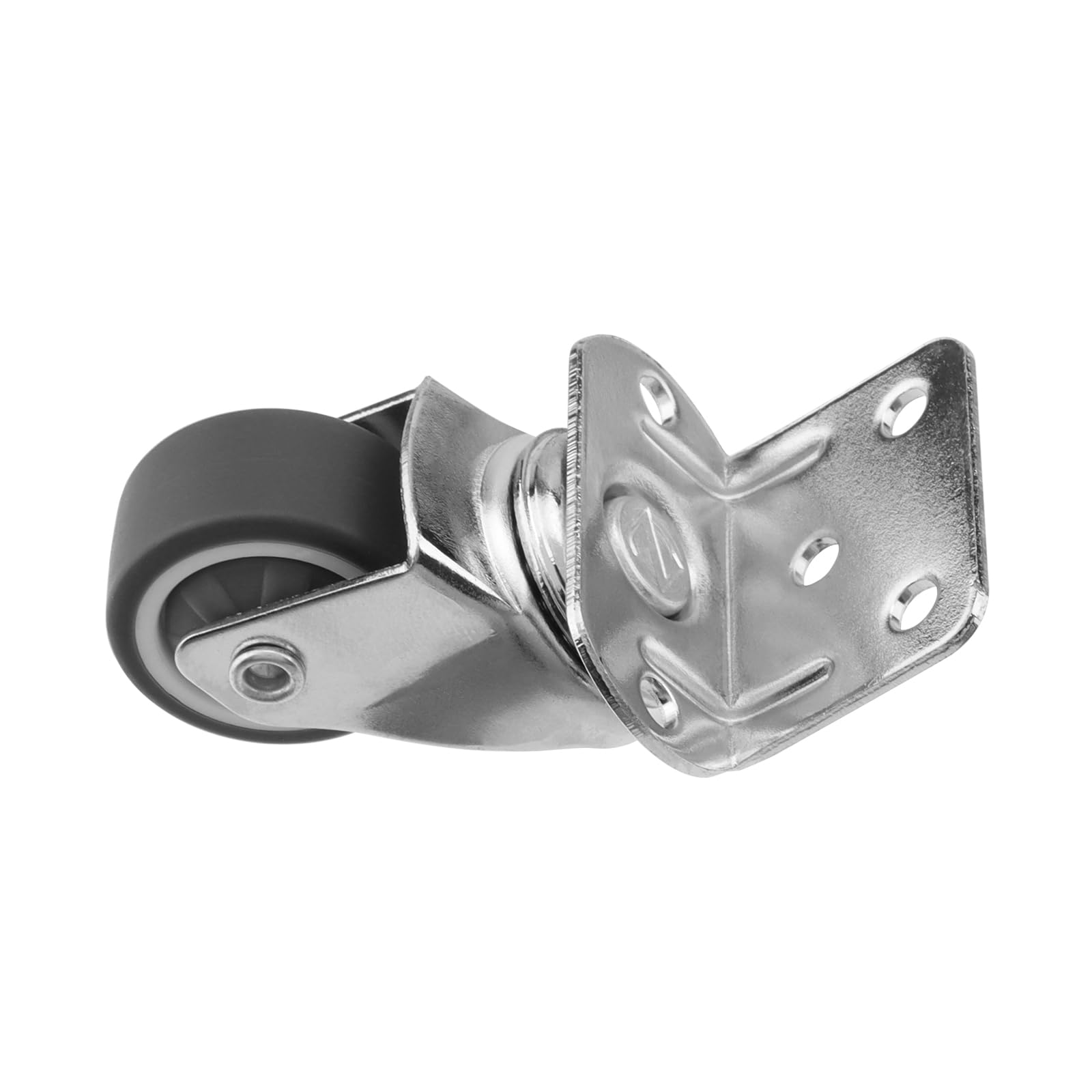 Lot de 4 Roulettes Pivotantes Pour Meubles, dont 2 avec Frein, Avec 20 vis, 25 mm Roue en Caoutchouc pour Chariot, Argentées