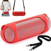 Silicone Case for Beats Pill 2024,Protective Case with Shoulder Strap for Beats Pill 2024 Speaker Red