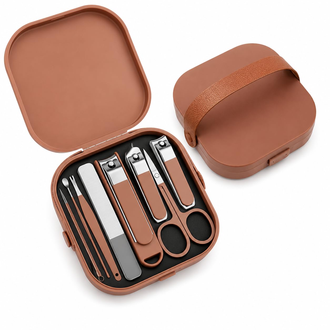12 in 1 Nail Cutter Kit for Men & Women, Stainless Steel Manicure Pedicure Grooming Set with Clippers, Scissors, Cuticle Trimmer, Blackhead Tool & Leather Travel Case (8-1)-picture-31
