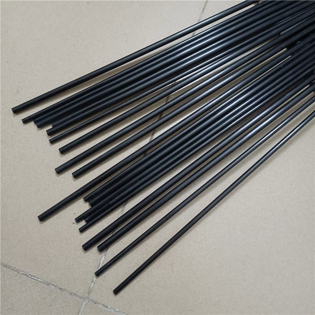 Aste in fibra di vetro da 5 pezzi da 1 mm-5 mm, lunghe 1.000 mm, barre tonde in fibra di vetro nere(3x1000mm)