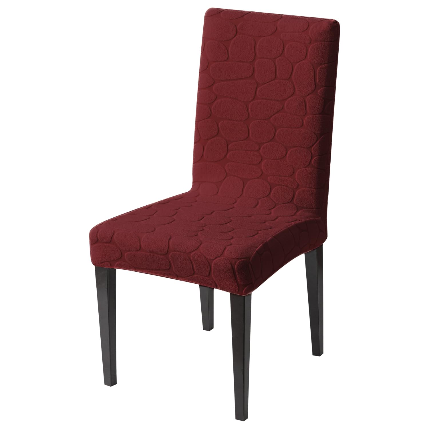 Premium Stretch Dining Chair Covers – 220 GSM Thick Jacquard Fabric, Decorative Washable & Removable Chair Protector for Dining Room (Maroon, Pack of 1)