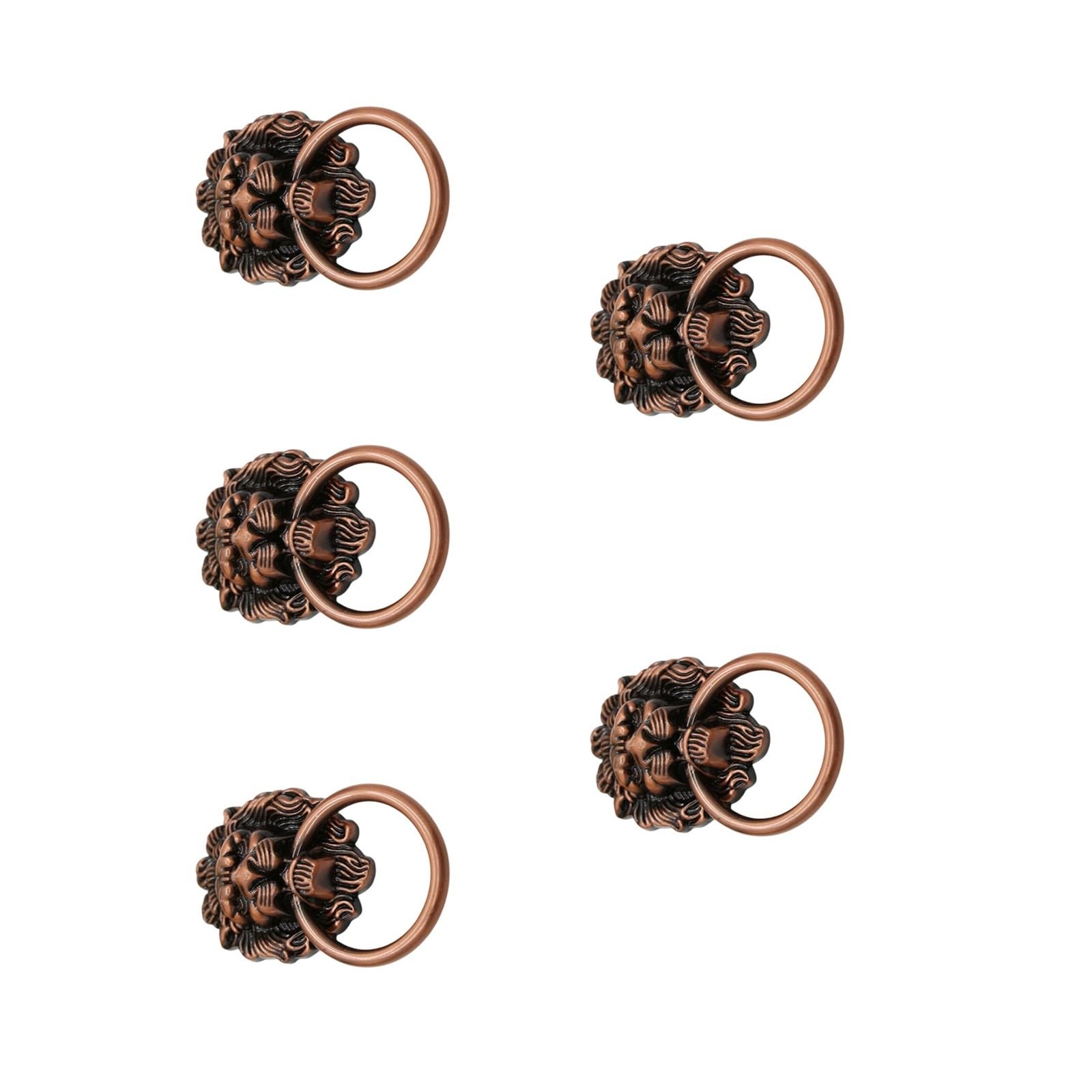 of 5 Stylish Lions Heads Drawer Cabinet Handle Sturdy Alloy Materials Accessory Portable for Home Decoration Furniture Pulls