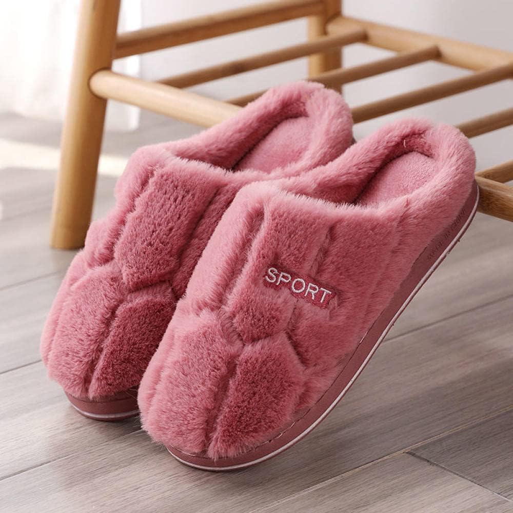 Diabetic Slippers,Anti-Slip Warm Confinement Shoes, Thick Plush Shoes for Pregnant Women-Brown_42-43,Anti-Skid Rubber Sole