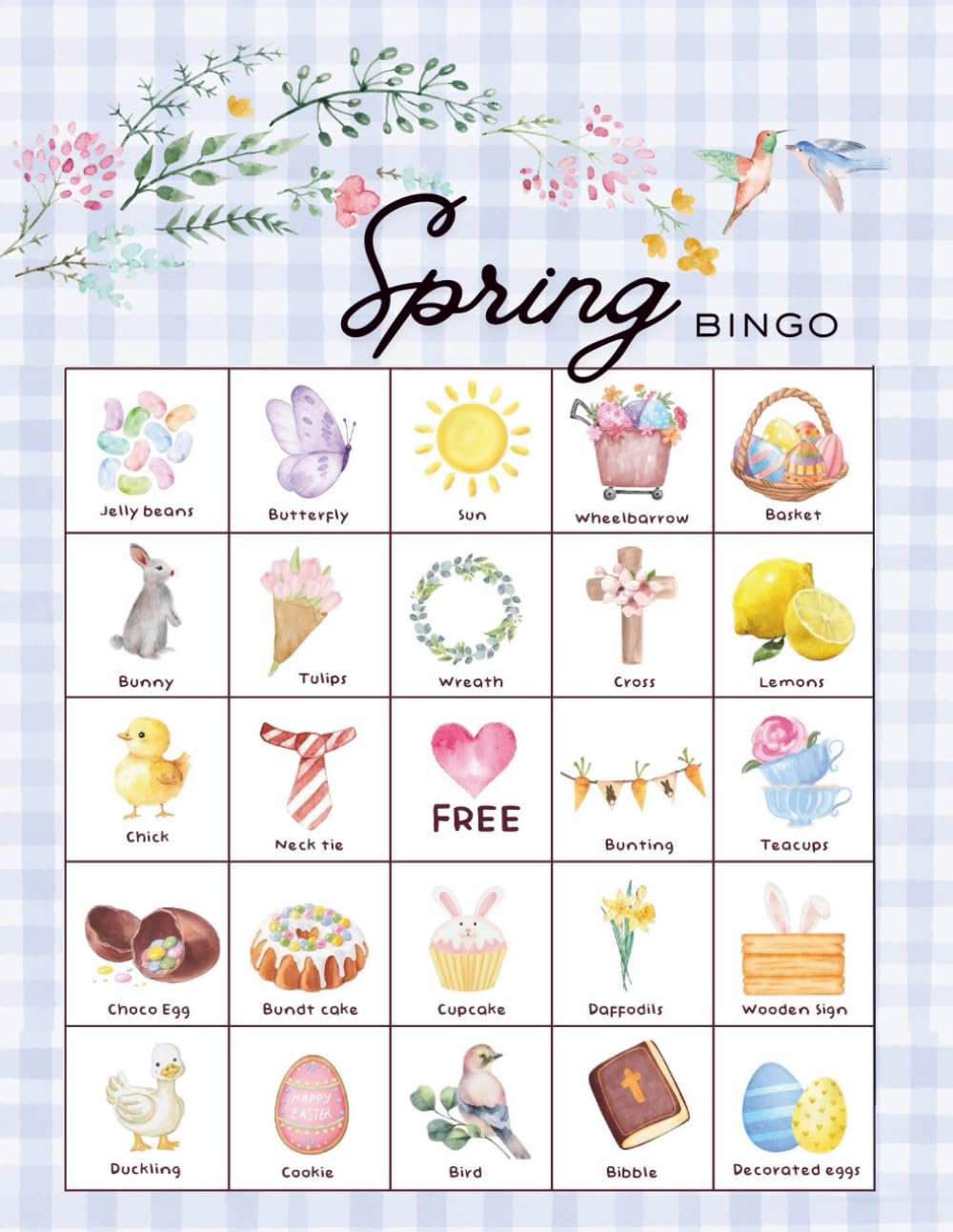 Spring Bingo: Game for birthday idea party | Holiday board game for celebration activity, classroom use, senior citizen activity