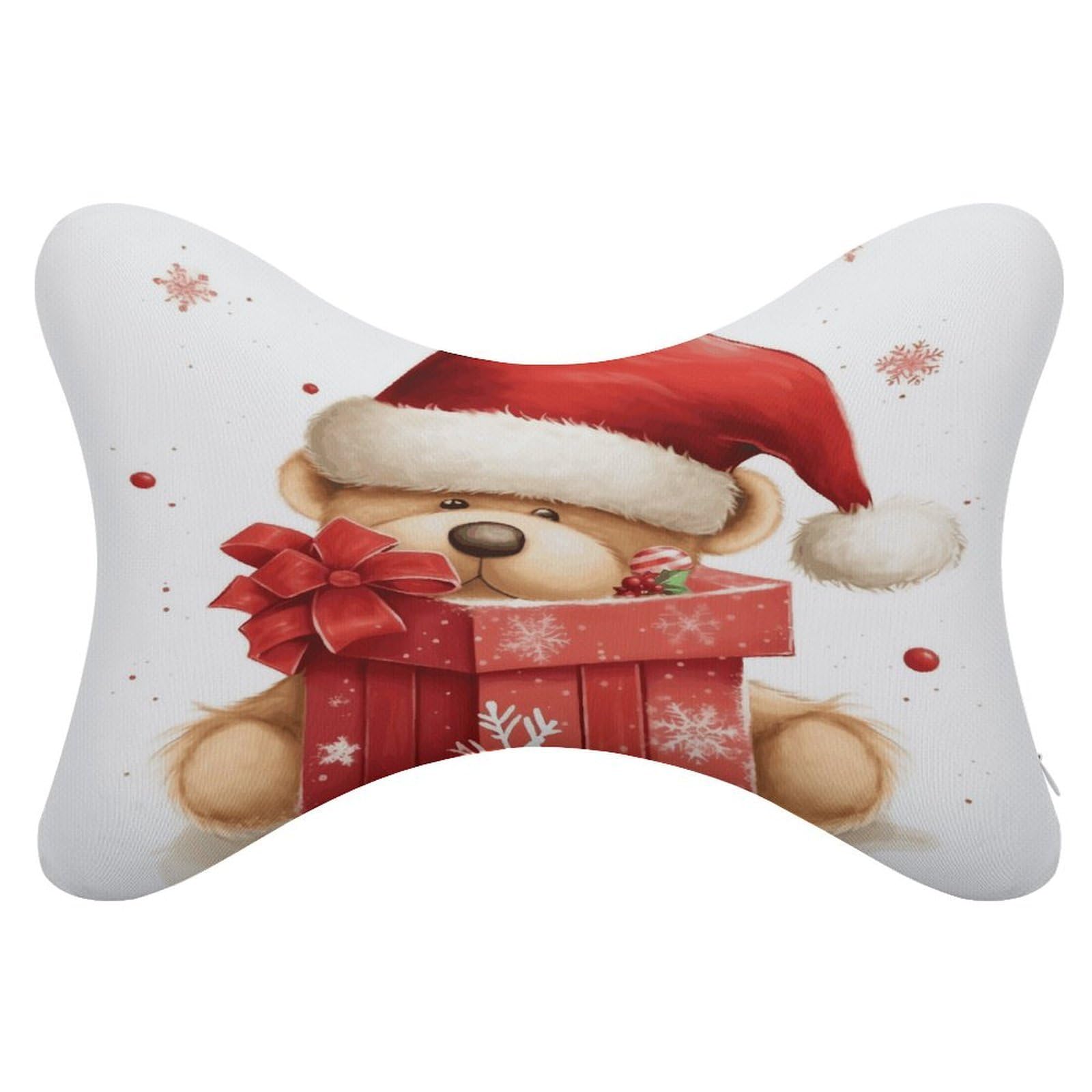 Khauerbc Style Santa Hat Gift And Merry Christmas Car Headrest Pillow - 2 Pack,Neck Pillow With Washable Removable Cover,Car Travel Pillow For Car Bus Truck Driving Comfort