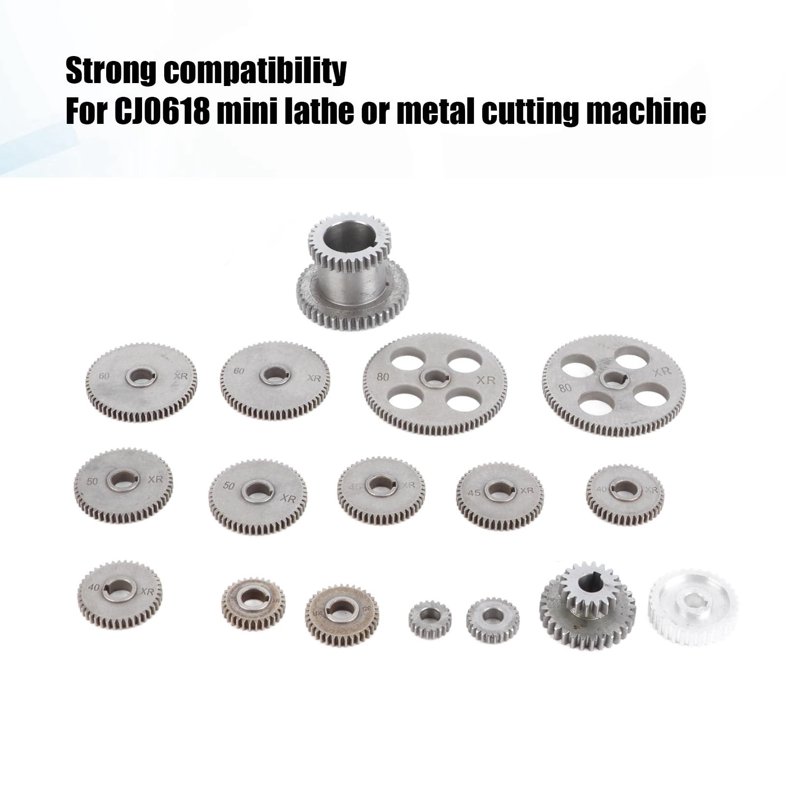 Generic Metallgetriebe, Rack und Ritzelgetriebe 18pcs Drehsteuerschneidemaschine Metall -Austausch -Zahnrad Kit Zahnrad mit Motorriemenscheibe HT250 Grey Iron Duplex Metall Austauschgetriebe