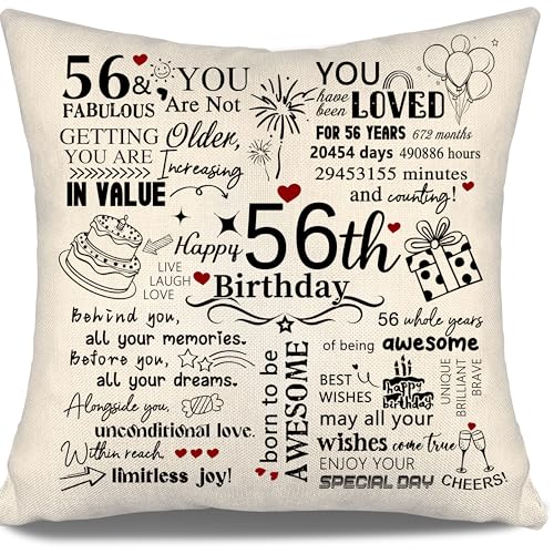 Décor fête 56e anniversaire pour elle lui, cadeaux femme homme 56 ans