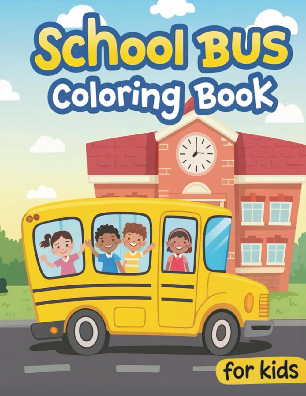 School Bus Coloring Book For Kids: +50 Cute and Fun School Transportation Buses Designs For Elementary, Kindergarten & Preschool Students, Boys And Girls Ages 3-8