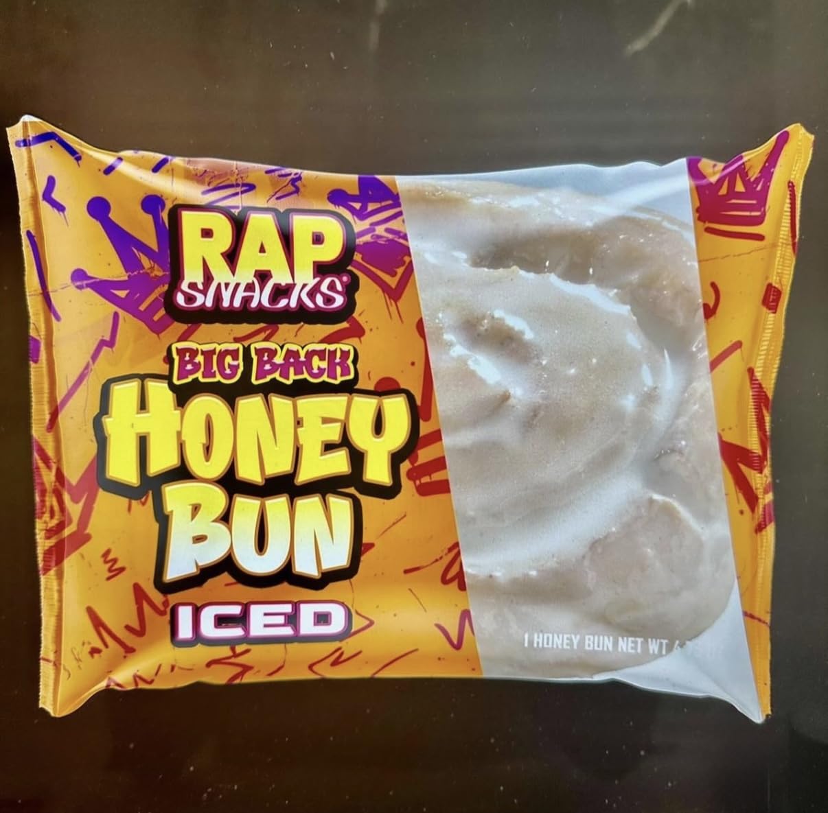 Rap Jumbo Honey Bun, Iced Flavor, Sweet Pastry Snack 4 oz (pack of 12)
