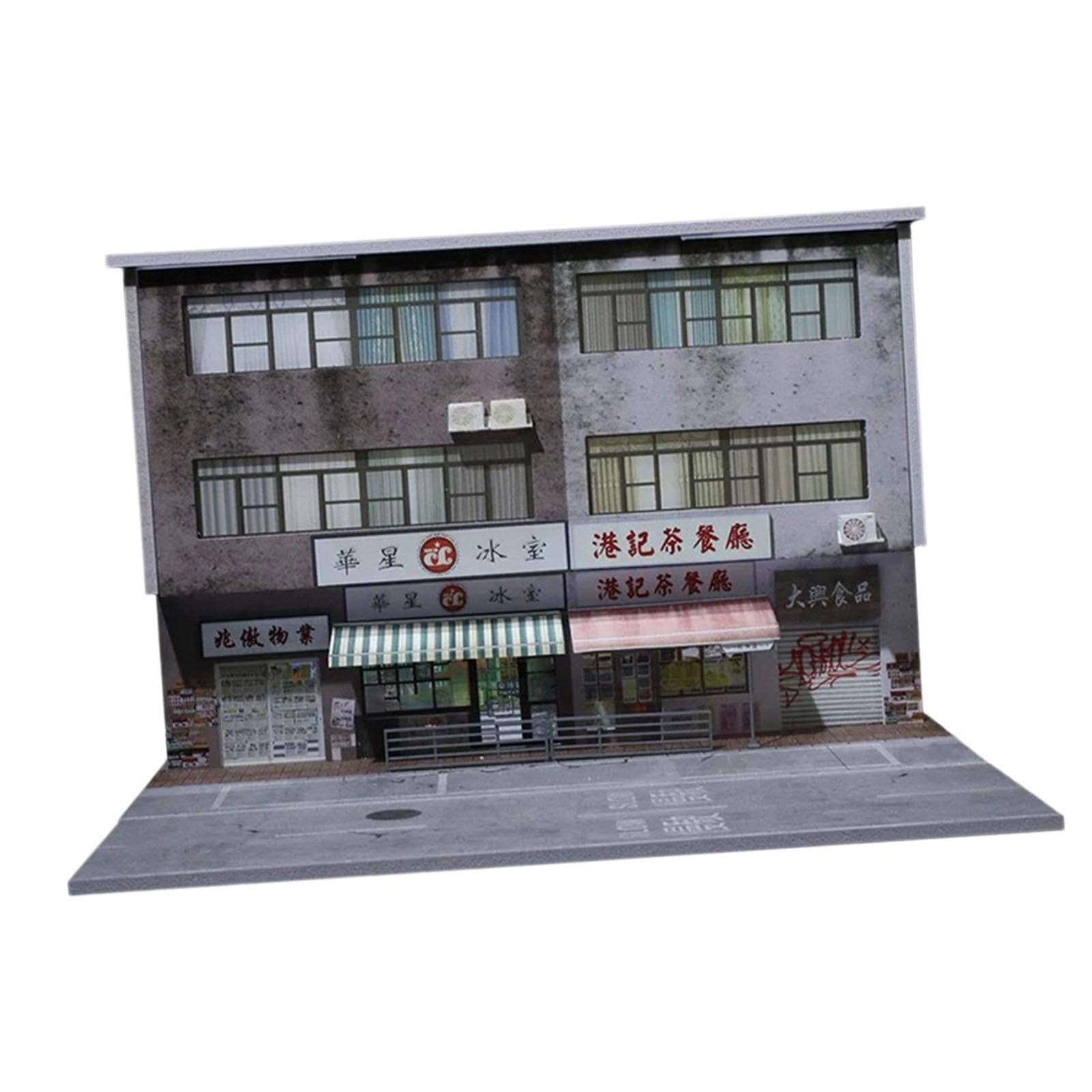 predolo Scena in Miniatura di Diorama 1/64 con Simulazione LED, parcheggio per Auto pressofuso Realistico per la Decorazione della Collezione di Layout, Style a