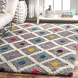 nuLOOM Sharee Trellis Shag Area Rug, 6' 7' x 9', Multi