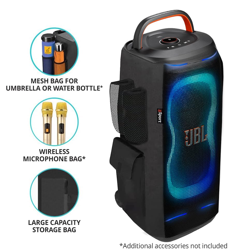 Image of JBL PartyBox 130 Portable Party Speaker Bundle with gSport Cargo Sleeve (Black)