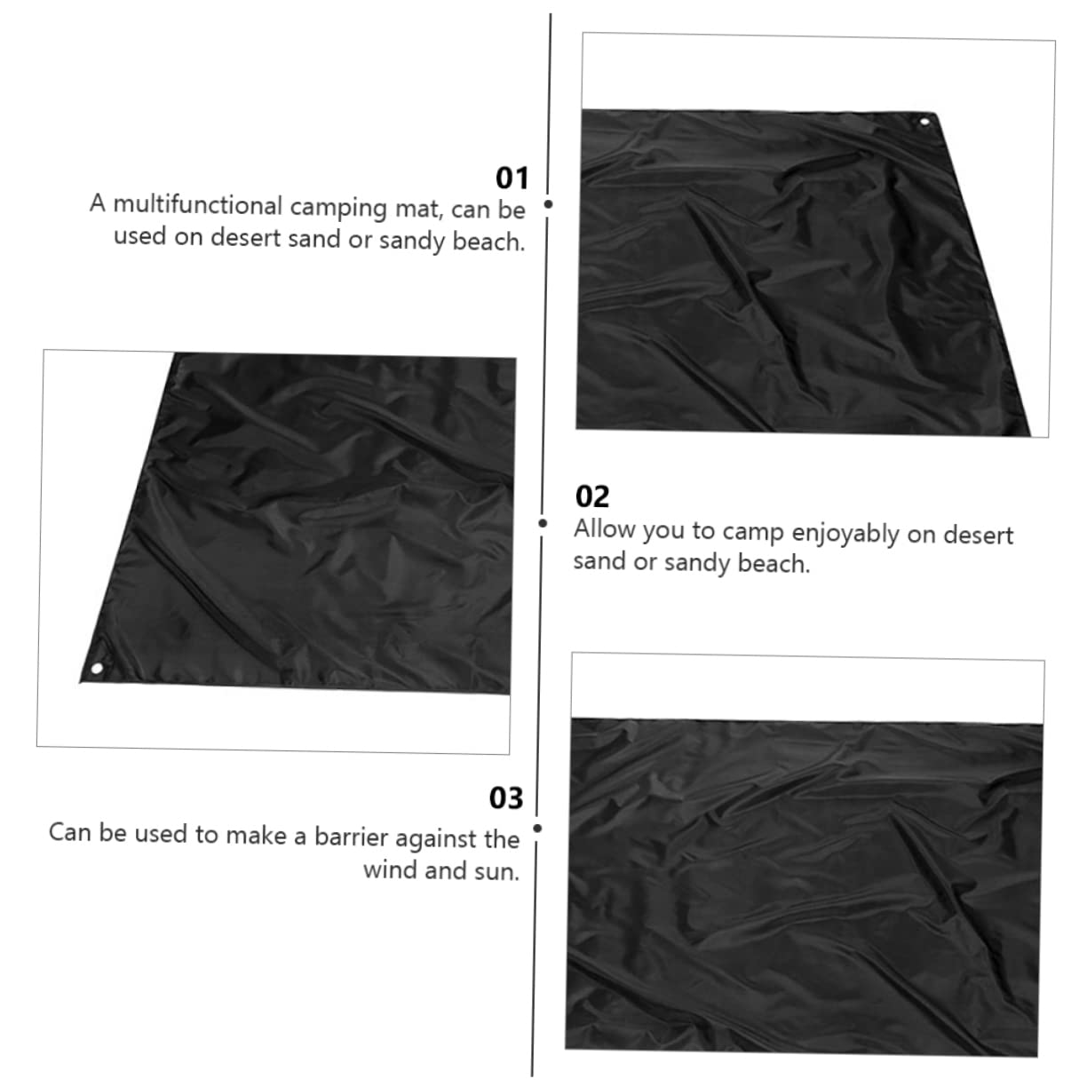 FOYTOKI 1pc Waterproof Picnic Mat Camping Tent Carpet Mat Oxford Fabric Ground Mat Portable Outdoor Camping Pad Black-210 * 150cm