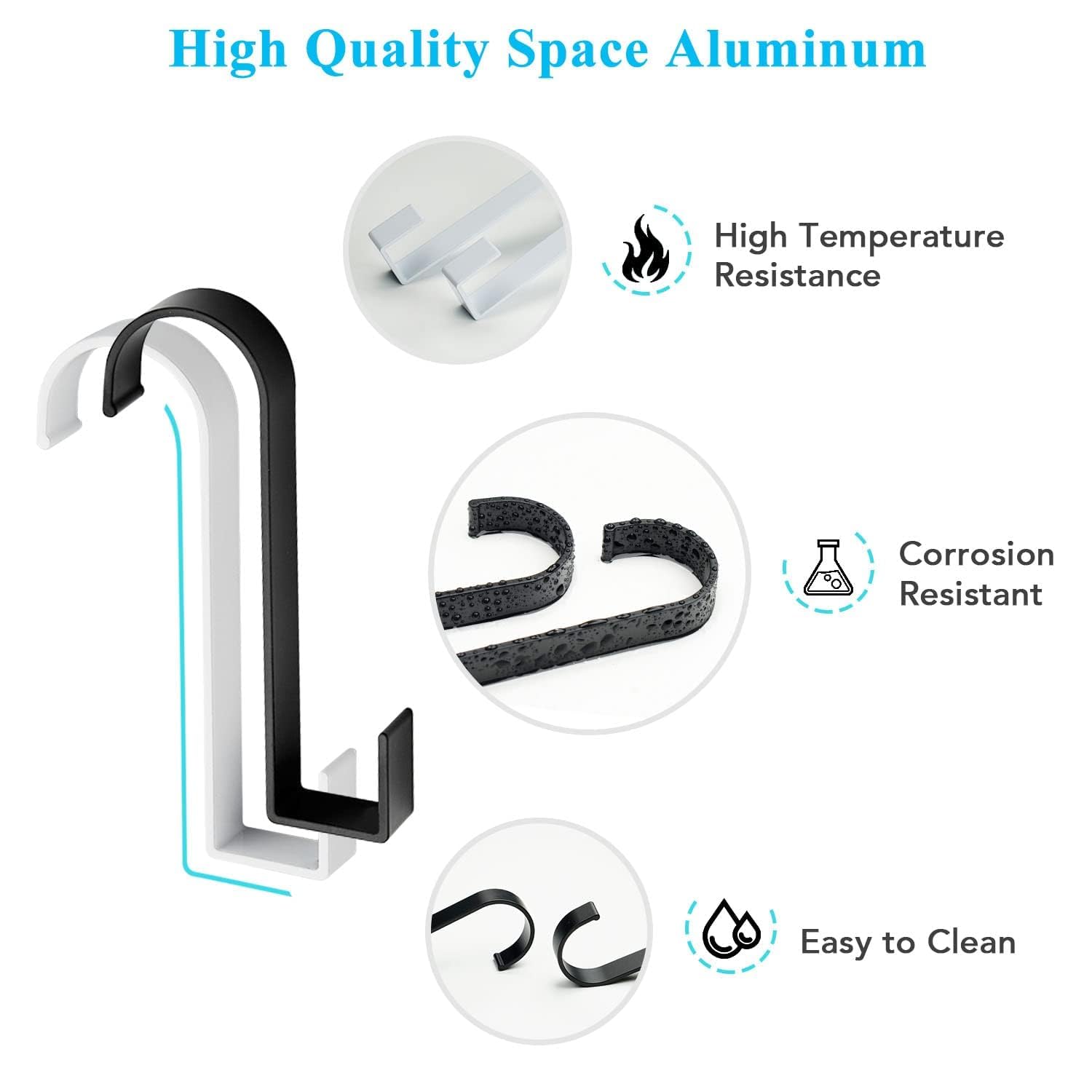 Faittoo Ganci per Termoarredo Bagno, 4 Pezzi Ganci per Asciugamani in Alluminio Spaziale, Ganci Portasciugamani Bagno/Gancio Adesivi per Asciugamani