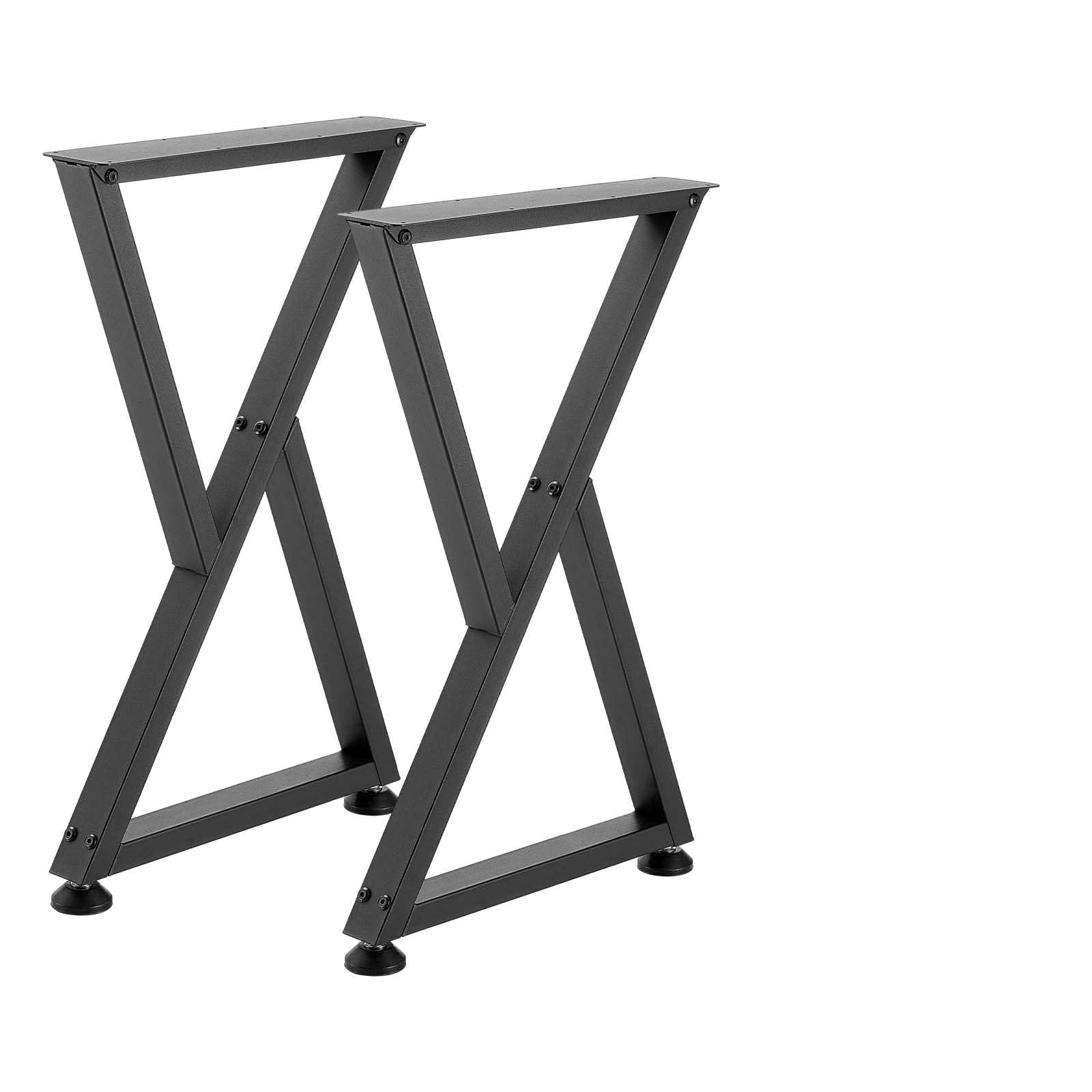 VEVOR Gambe per Tavolo in Acciaio, Gambe per Scrivania Smontabili, Design Modulare, Struttura a Z, Montaggio Semplice, Carico Max.1000 kg, per Tavoli da Caffè e da Bar, 74 x 47,2 cm, 2 Pezzi, Nero