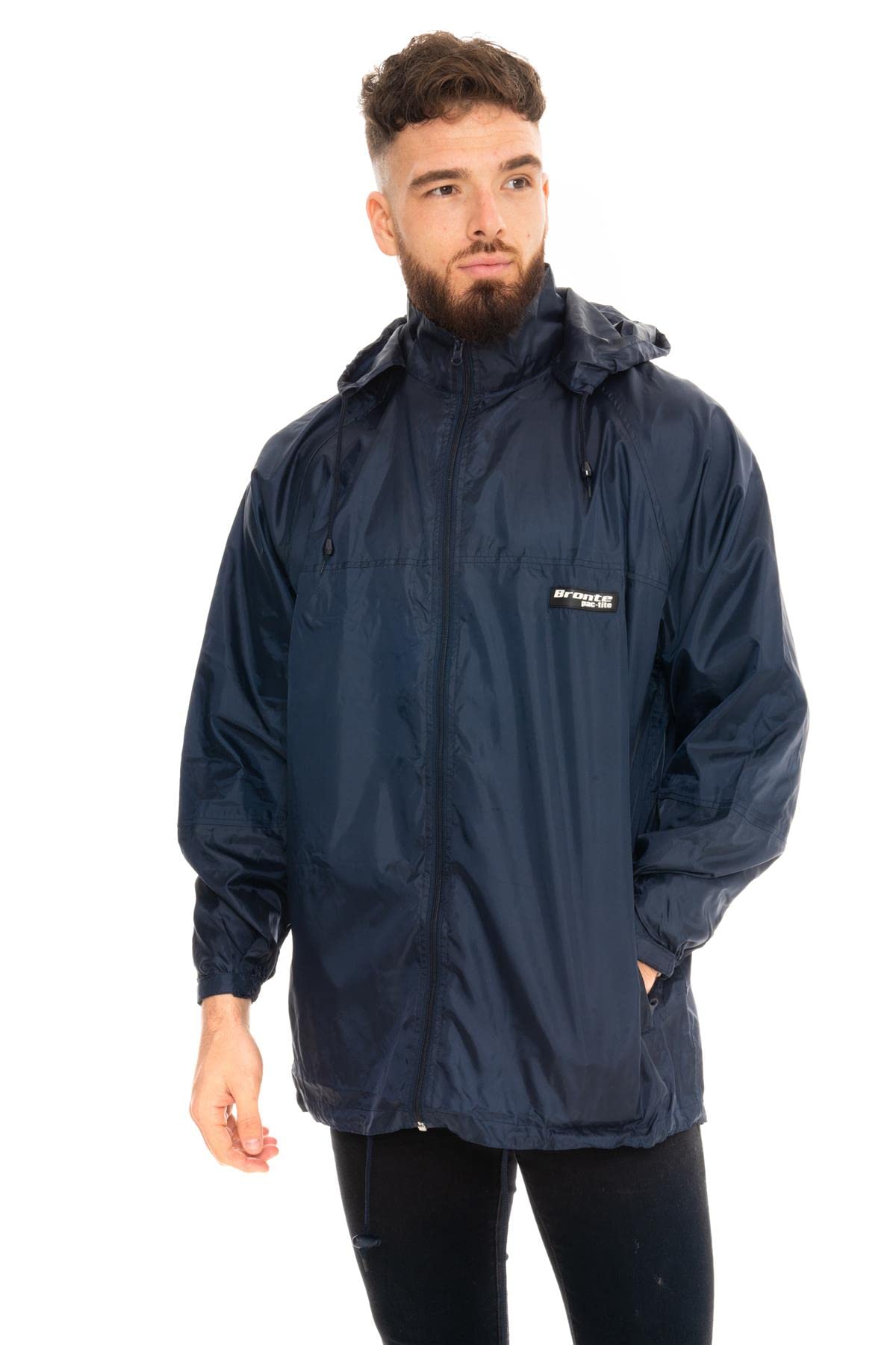 Style It UpUnisex Plain Rain Coat Mac Kagoul Jacket Water Proof Hooded Cagoul Adults Pac UK