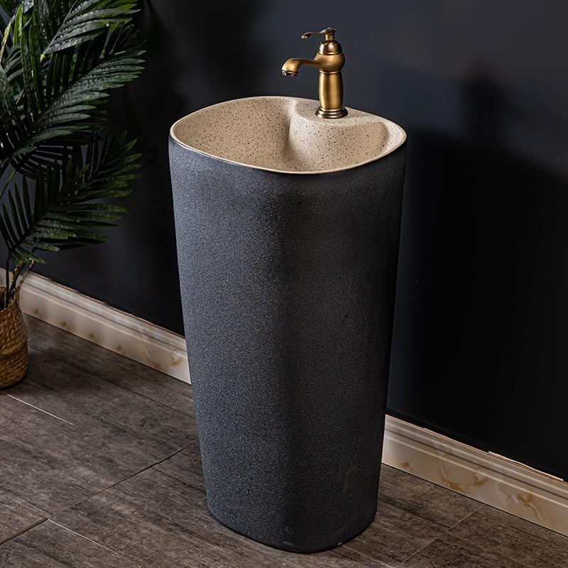 Bathroom Countertop Vessel Sink Household Pedestal Sink Wash Floor-standing Washbasin Ceramic Basin Pedestal Sink Vanity
