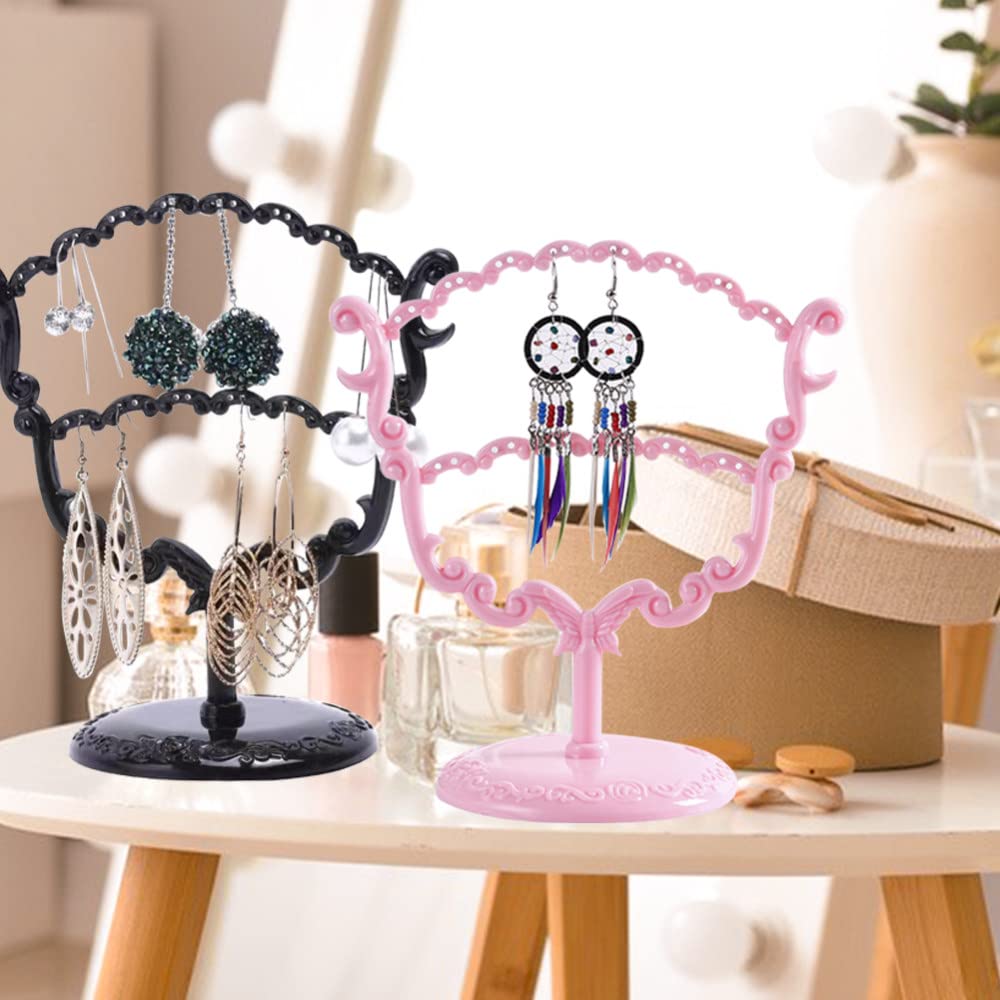 Supporto Per Gioielli A Forma Di Calice Di Vino – Organizzatore Da Tavolo Per Orecchini, Anelli E Collane, In Plastica Rosa O Bianco, 21x10,5x27 Cm