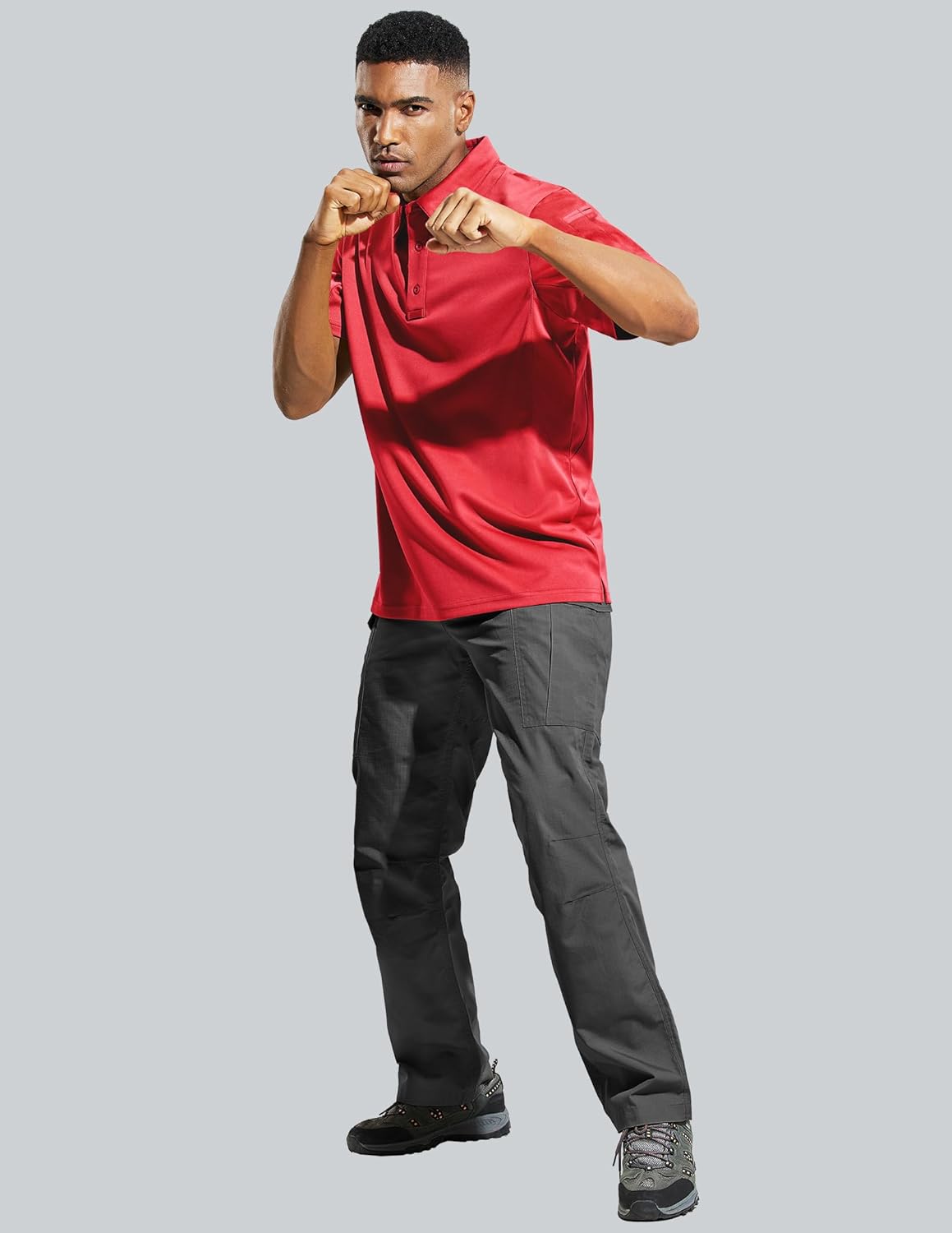 MIER Men's Outdoor Performance Tactical Polo Shirts Short and Long Sleeve, Moisture-Wicking - Image 6