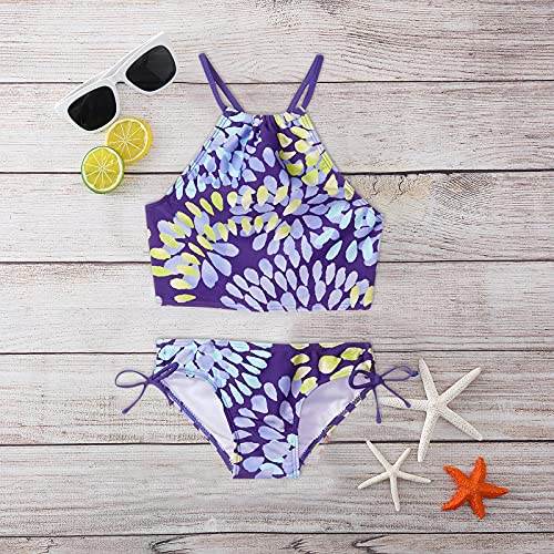 Betadog Girls' Tankini 2-Piece Swimsuit Outfits Summer Beach Sport Swimwear Summer Bathing Suit (Purple, 11-12 Years)3