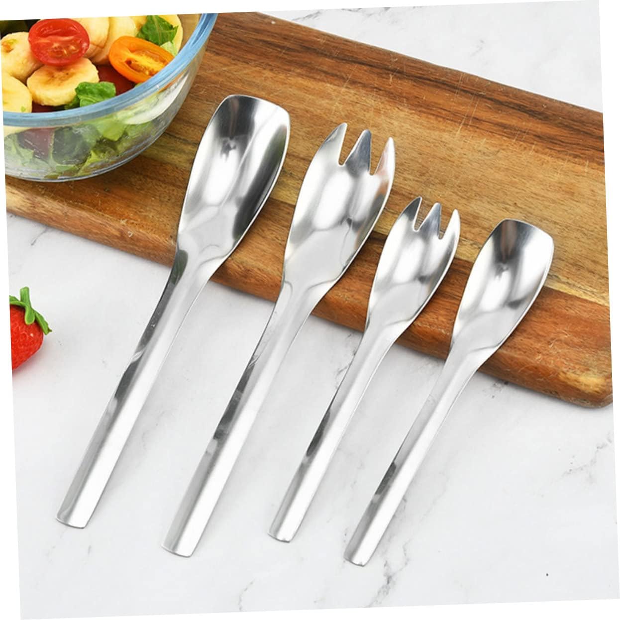 Stainless Steel Salad Servers Long Handle for Restaurant