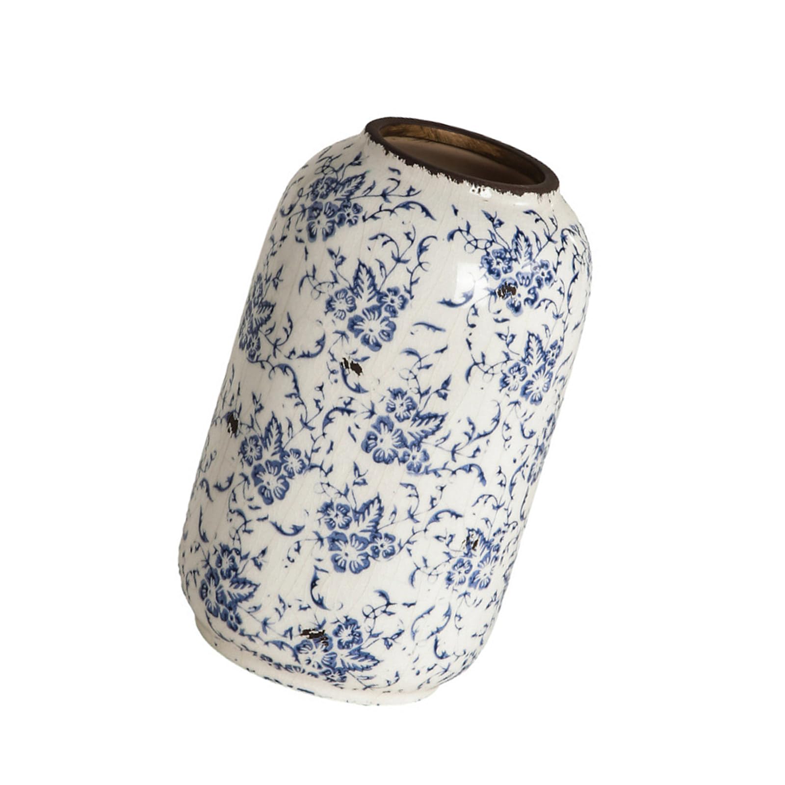 Large Handcrafted Porcelain Vases Antique Crackled Finish Waterproof Interior Easy to Clean Florals Arrangement Decoration Distresseds Crackles Glazes Flower Vases