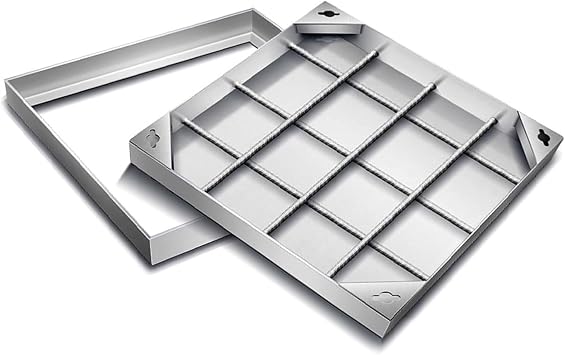 Stainless Steel Manhole Cover and Frame, Invisible Recessed Square Septic Tank Lid Covers Manhole Cover Reinforced Inspection Chamber Cover for Manhole System800x800mm/31.5x31.5in