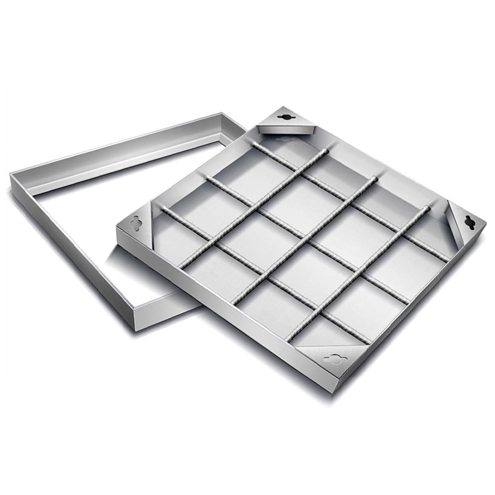 GJMSSMY Stless Steel Manhole CoverInvisible Recessed Square Septic Tank Lid 900x900mm (35.4x35.4in) Durable Inspection Chamber Cover for Manhole Systems