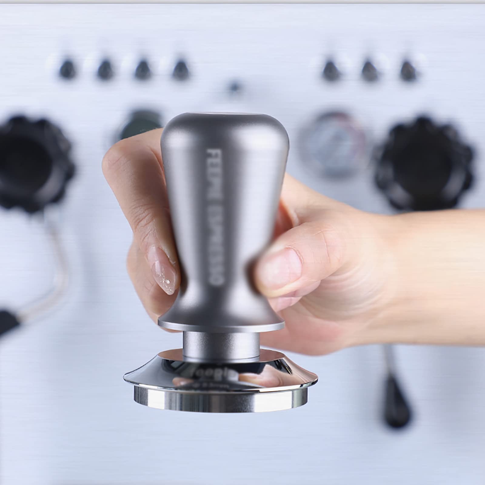 Café Tamper Coffee Powder Press Balance Constante Presión de Polvo martillo Espresso Prensador(58mm)