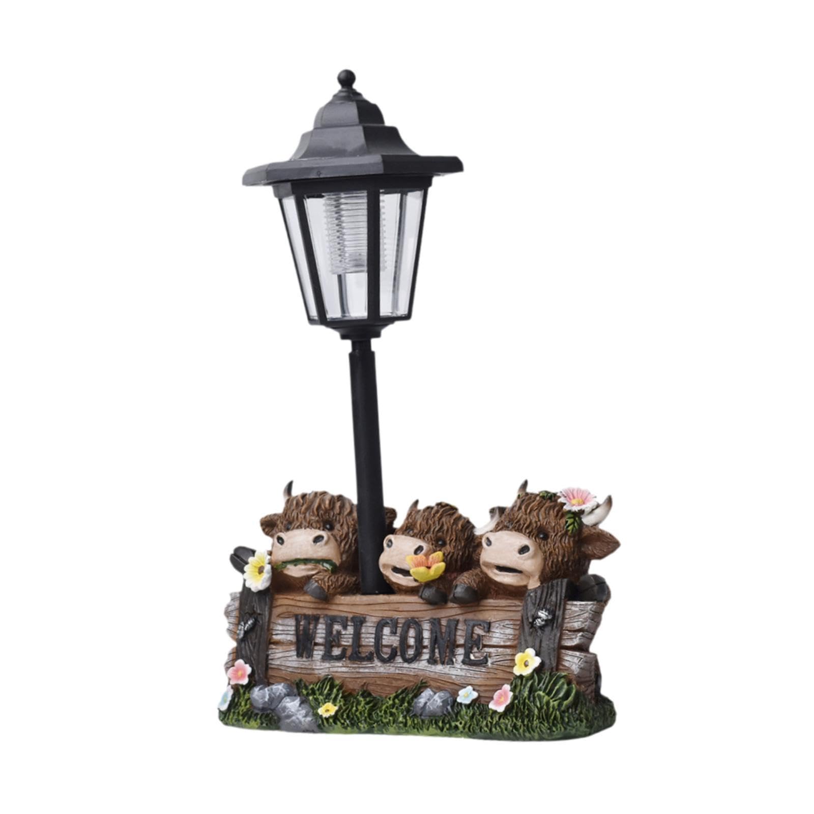 Gralara Estatua de de jardín Luz Solar, Escultura de Resina Decorativa, Creativa, Regalos Animal Figurine Decoración al Aire Libre para el Patio Exterior