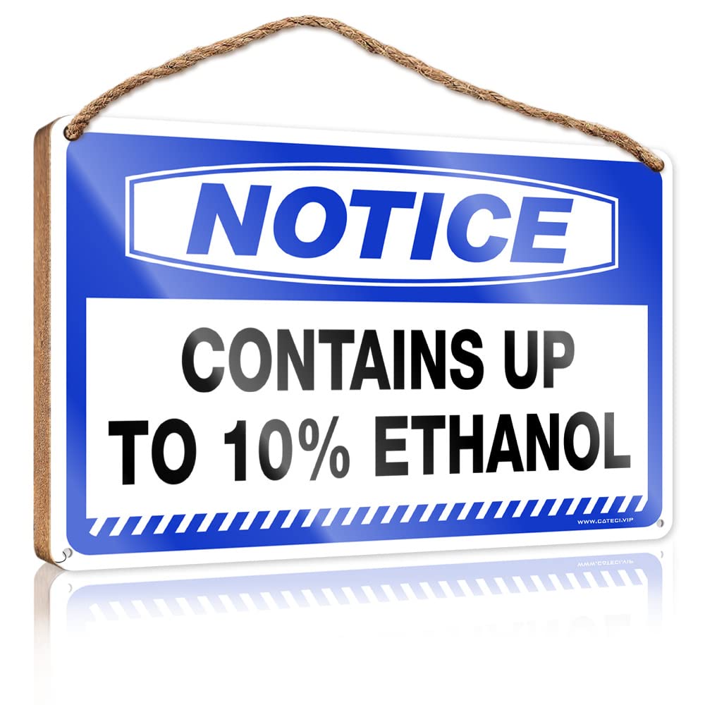 Yyhleh One Color Funny Door Frame Sign Notice Contains Up To 10% Ethanol Wooden Sign Teens Stuff Door Sign Decor(15X28cm)