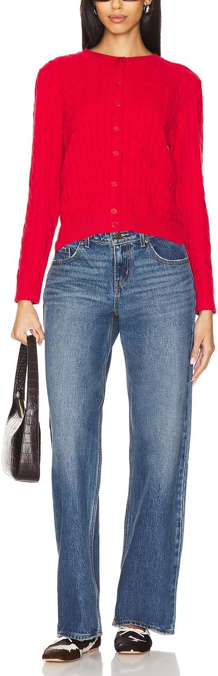 JLCNCUE Womens Cable Knit Cardigan Crewneck Open Front Long Sleeves Sweater 2025 Fall Trendy Button Dwon Cropped Cardigan - Image 5