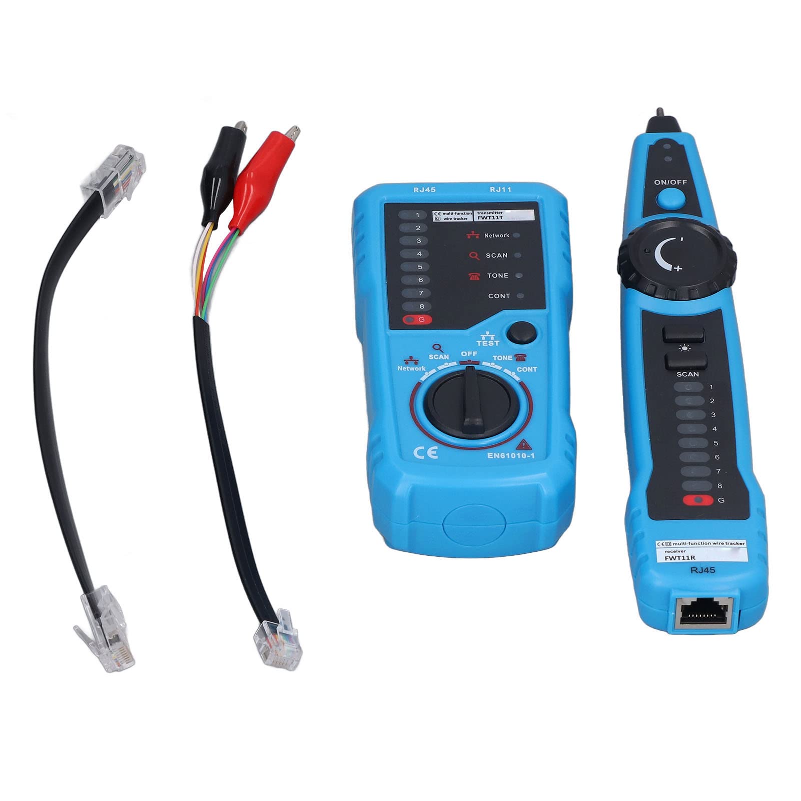 Tester per Cavi di Rete, Tracciatore di Linea Telefonica Ethernet RJ45 RJ11 Portatile e Tester di continuità con Tipi di Cavi Avanzati e Funzioni Ad Ampio Raggio