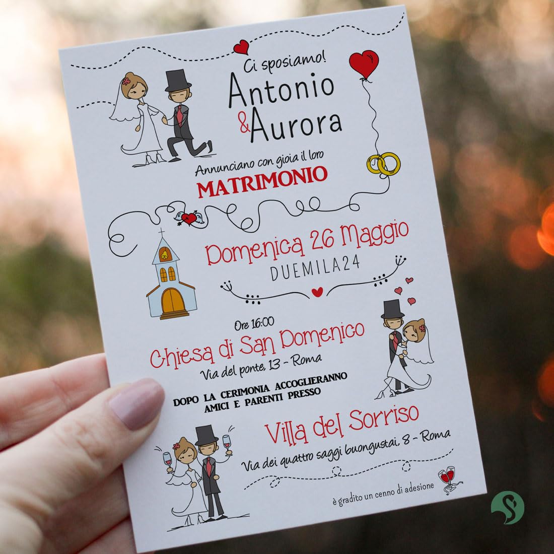 Partecipazioni Matrimonio “Wedding Sky Classic” - Set completi da 25-50 -100 (50)
