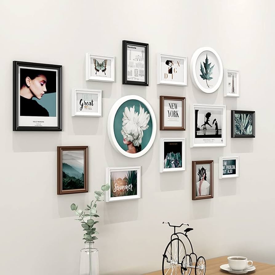 Amazon.co.jp: フォトフレームセット、白い壁のフォトフレームの