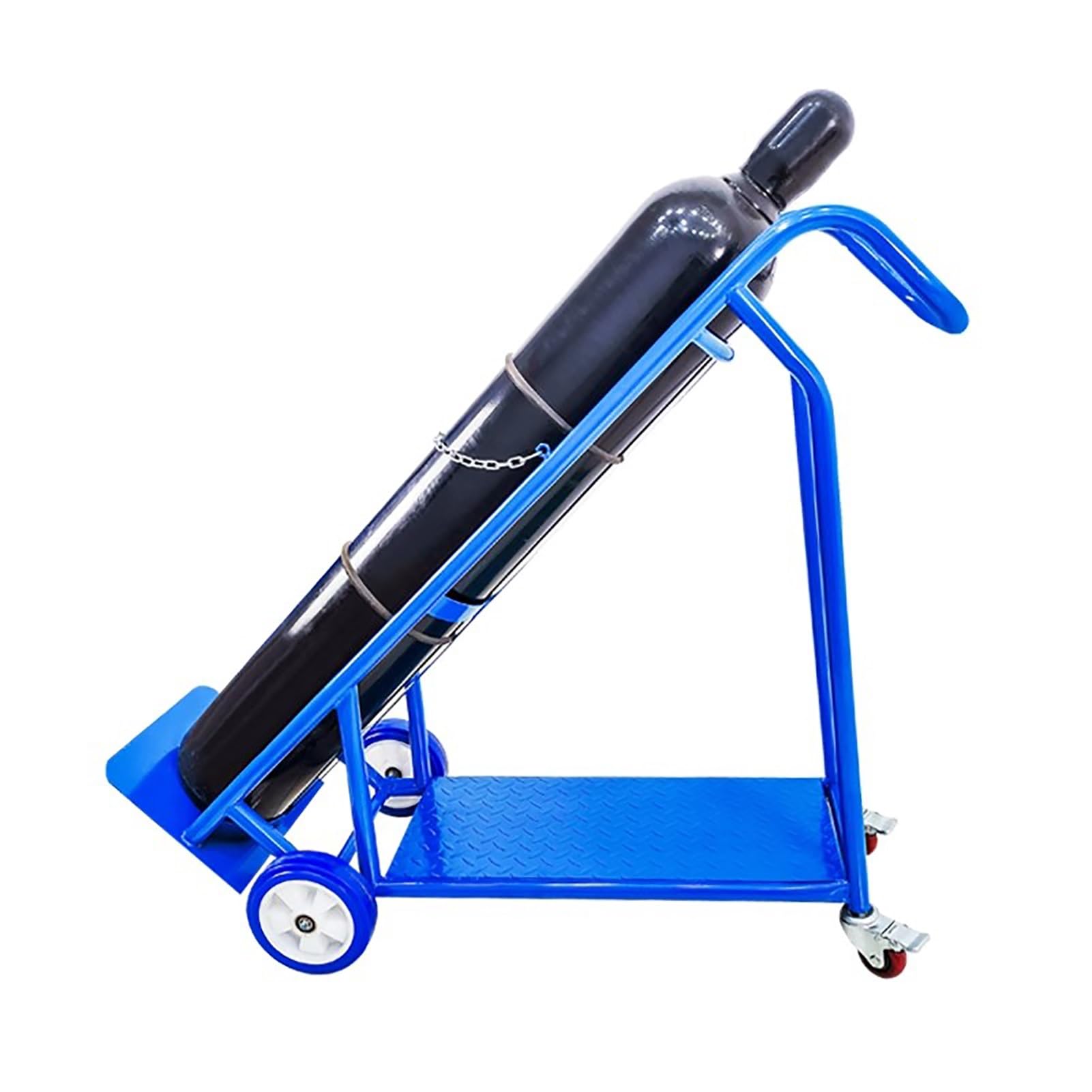 GHHVFEC Oxygen cylinder rack,Heavy-Duty Oxygen Tank Holder Cart Dolly with Wheels & Storage Board, Portable Welding Gas Cylinder Stand for Large & MJDREll Oxygen Cylinders, Durable Oxygen Cy