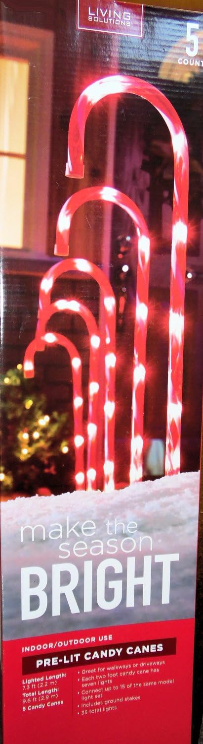 Pre-Lit Candy Cane 5 Count Walkway for Christmas Holiday Decoration