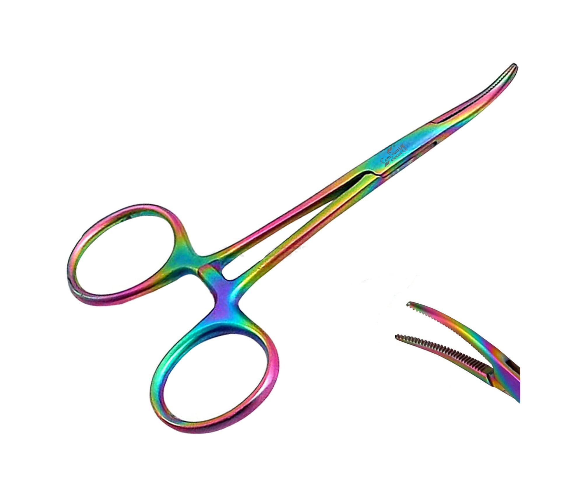 Pet Ear Locking Forceps Hemostat Forceps Pet Groomers Ear Hair Puller Tweezers Pet Grooming Tools Curved/Straight Tips (Multi, Small Curved)