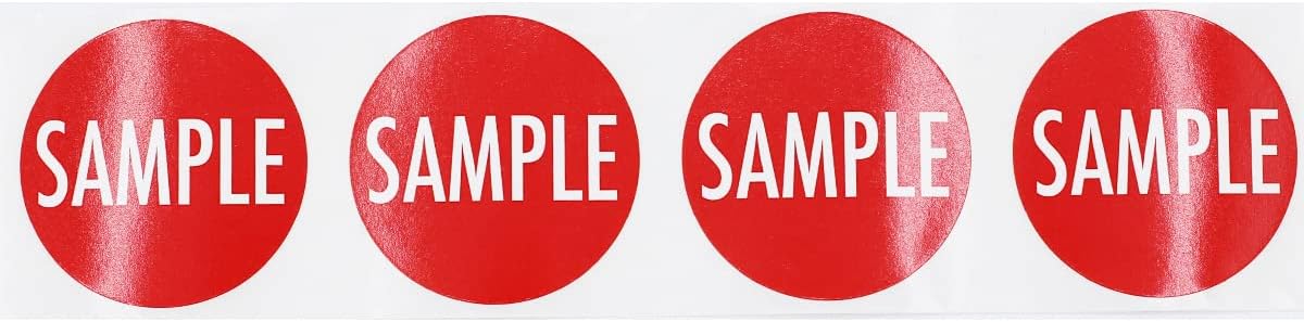 Sample Labels Red with White 1.5 Inch Round Circle Dots 500 Total Adhesive Stickers on a Roll for Inventory Control Warehouse Sorting Product Testing and Tagging