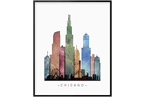 Limited Edition Chicago Tapestry | A Unique Watercolor Cityscape Print
