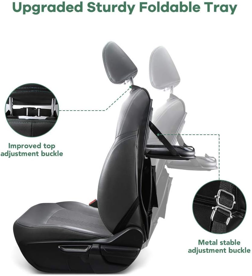 Tsumbay Car Back Seat Organizer with Trash Can PU Leather Car Storage Organizer with Foldable Table Tray,Touch Screen Tablet Holder,Car Back Seat Protectors Kick Mats -1 Piece : Automotive